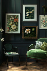 Botanical Bliss: Eclectic Gallery Wall with Floral Artwork & Botanical Prints
