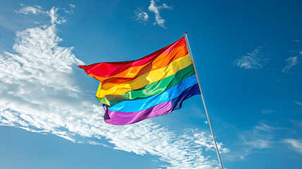 rainbow flag in the wind,generative ai