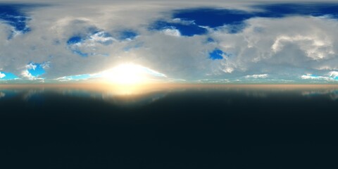 panorama of sea sunset. Environment map. HDRI . equidistant projection. Spherical panorama. landscape. 3d rendering - 790103673
