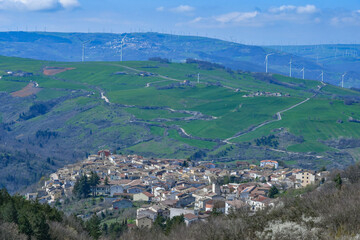 View of Roseto Valfortore, a medieval village in the province of Foggia in Italy.