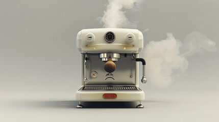 Fototapeta premium A coffee maker with steam coming out of it