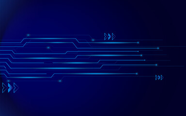 Blue Abstract technology tech background with blue lines dots and arrow background digital circuit board pattern concept