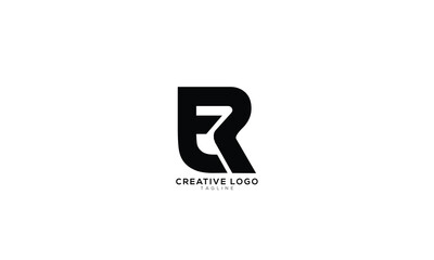 ER RE Abstract initial monogram letter alphabet logo design