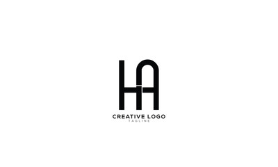 HA AH Abstract initial monogram letter alphabet logo design