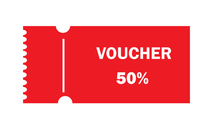 red coupon on a transparent background