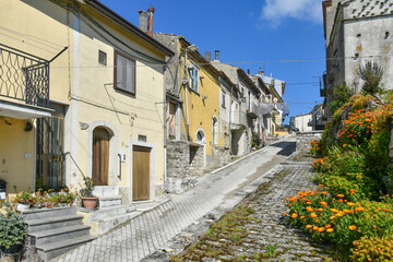 A street in Roseto Valfortore, a medieval village in the province of Foggia in Italy.