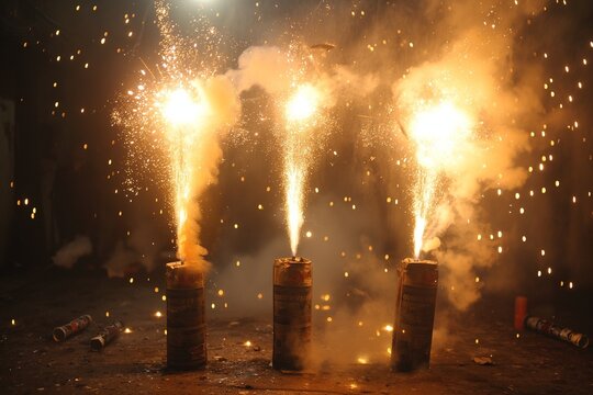 Firecracker exploding in the street