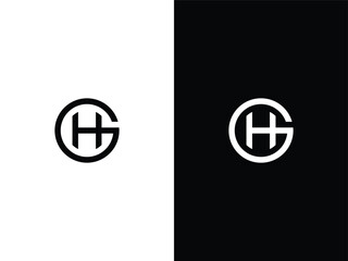 Abstract monogram G with H concept logo icon vector template