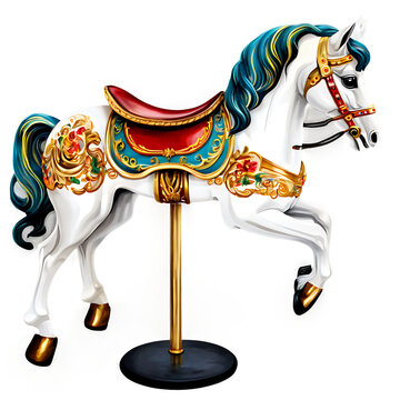 A vintage carousel horse Transparent Background Images 