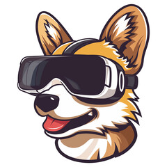 cartoon dog, dog head logo