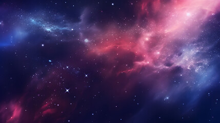 Starry Space: Blue and Purple Colors, Dreamlike Bokeh, Light Red, and Dark Azure Celestial Caustics Background
