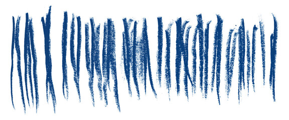 blue pencil strokes isolated on transparent background