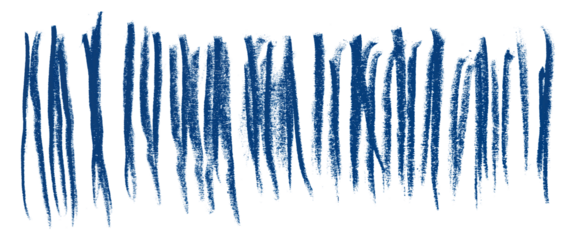 blue pencil strokes isolated on transparent background