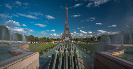 Eiffel Tower in Paris from Trocadero. France. Best Destination in Europe. - obrazy, fototapety, plakaty