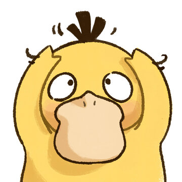 Cartoon duck emote sticker confused