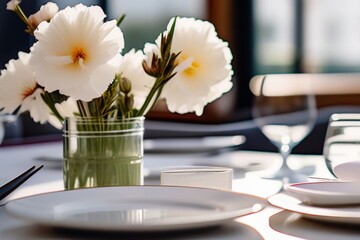 table setting in restaurant, generative AI  