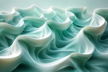 Abstract background of a quiet swirl of mint green and seafoam shape