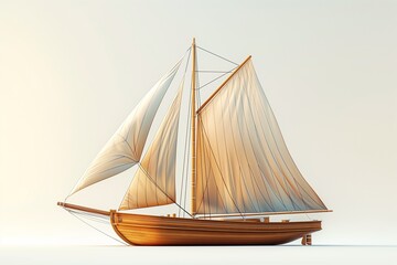 Sailing yacht isolated on a white background