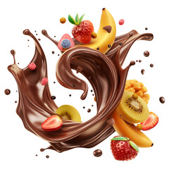 splash of chocolate and fruit