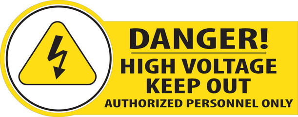 danger high voltage keep out warning sign vector.eps