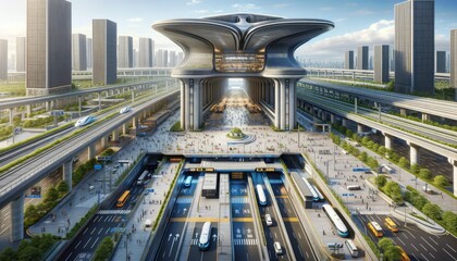 CYBERPUNK TRANSPORTATION HUBS - Variation 2 AI GENERATED IMAGES