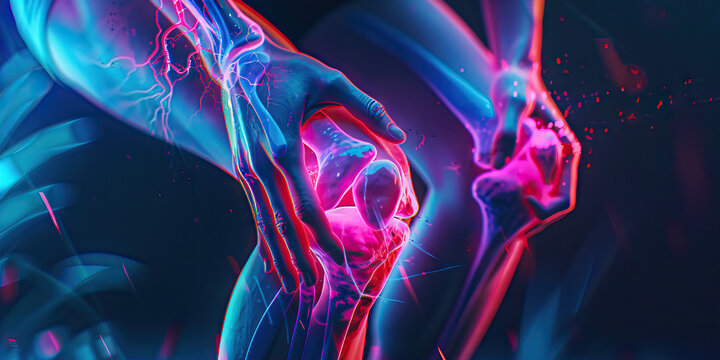 ACL Tear Trauma: The Knee Instability and Swelling - Picture a person holding their knee, with highlighted instability and swelling, illustrating the knee instability and swelling of an ACL
