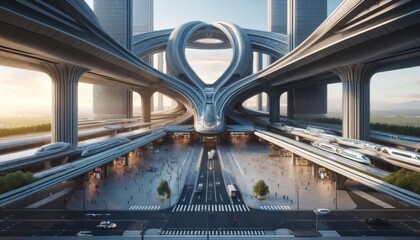 CYBERPUNK TRANSPORTATION HUBS - Variation 1 AI GENERATED IMAGES