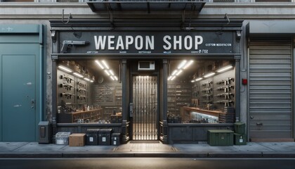 CYBERPUNK WEAPON SHOP- Variation 3 AI GENERATED IMAGES