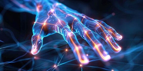 Peripheral Neuropathy: The Tingling Sensation and Numbness - Imagine a person with highlighted hands or feet, with tingling lines and faded areas to indicate numbness, illustrating the tingling