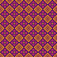 Fototapeta premium Singapore Peranakan seamless pattern, seamless tile, peranakan inspired, auspicious, colorful background, Peranakan culture, Nyonya motifs, Nyonya pattern for gift paper, card, textile, and product de