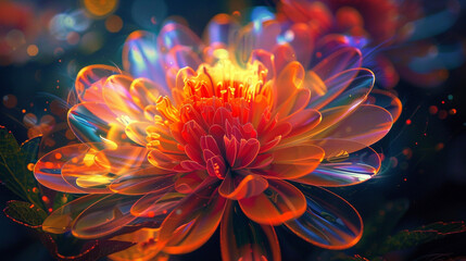 Vibrant bursts of color erupting from the darkness, like flowers blooming in the dead of night.
