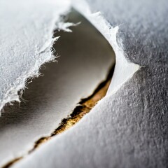 the intricate details and fine texture of a torn white paper edge, a touch of rawness and authenticity