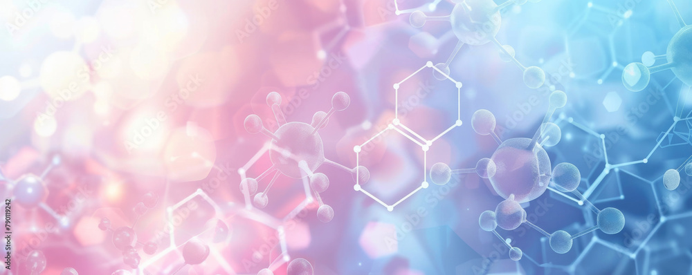 Poster abstract medical science background with molecular structures