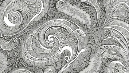 Paisley patterns with swirling shapes and intricat upscaled 3
