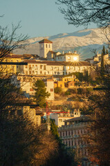 Granada with Sierra Nevada - obrazy, fototapety, plakaty