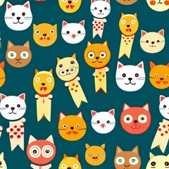 seamless pattern with cats