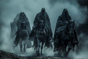 Four Horsemen of the Apocalypse, biblical prophecy. Riders of end times. 
