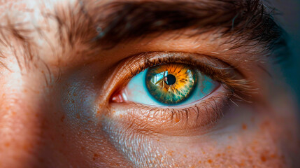 male brown eye close up