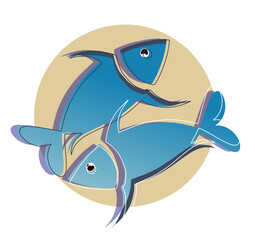 Logo poissons bleues