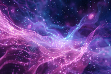 Fototapeta premium Glowing translucent wallpaper in wireframe visualization, ideal for futuristic and abstract design concepts