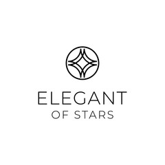 Vector elegant star line art luxury logo design template