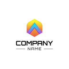 Vector hexagon of letter A logo, Initial A futuristic logo design