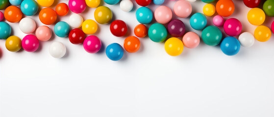 Assorted Colorful Glossy Balloons on White Background - obrazy, fototapety, plakaty