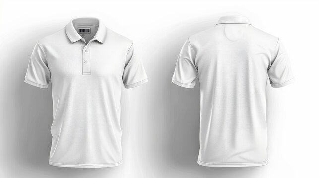 Design Template for Men's Blank White Polo Shirts