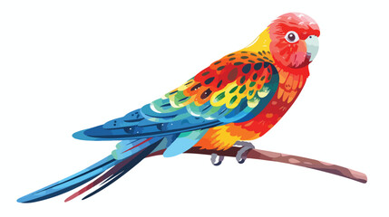 Eastern rosella cute colorful parrot. Exotic tropical bird