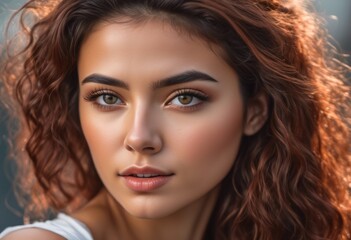 Fototapeta premium A Portrait Of Breathtakingly Gorgeous, Exotic, Beautiful Woman. 