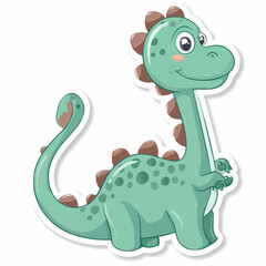 Fototapeta premium a cartoon green dinosaur with brown spots
