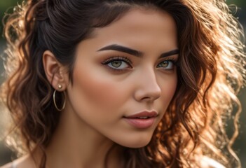 Fototapeta premium A Portrait Of Breathtakingly Gorgeous, Exotic, Beautiful Woman. 