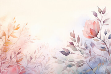 Watercolor floral background. Watercolor flowers. Hand painted floral background.