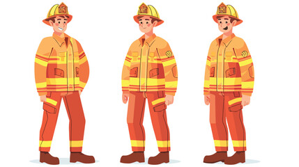Firefighter fireman or rescuer wearing fireproof prot